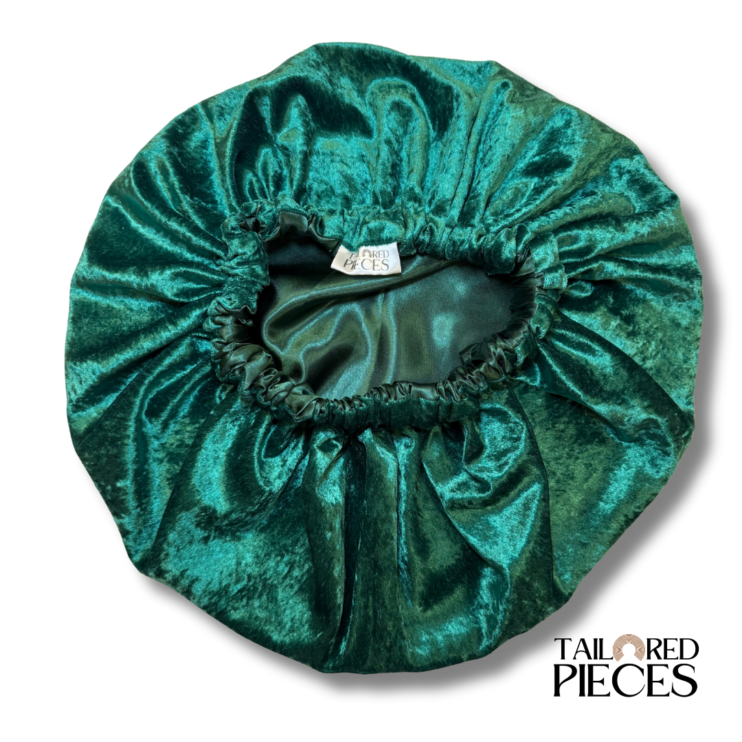 Green Velvet Holiday Bonnet