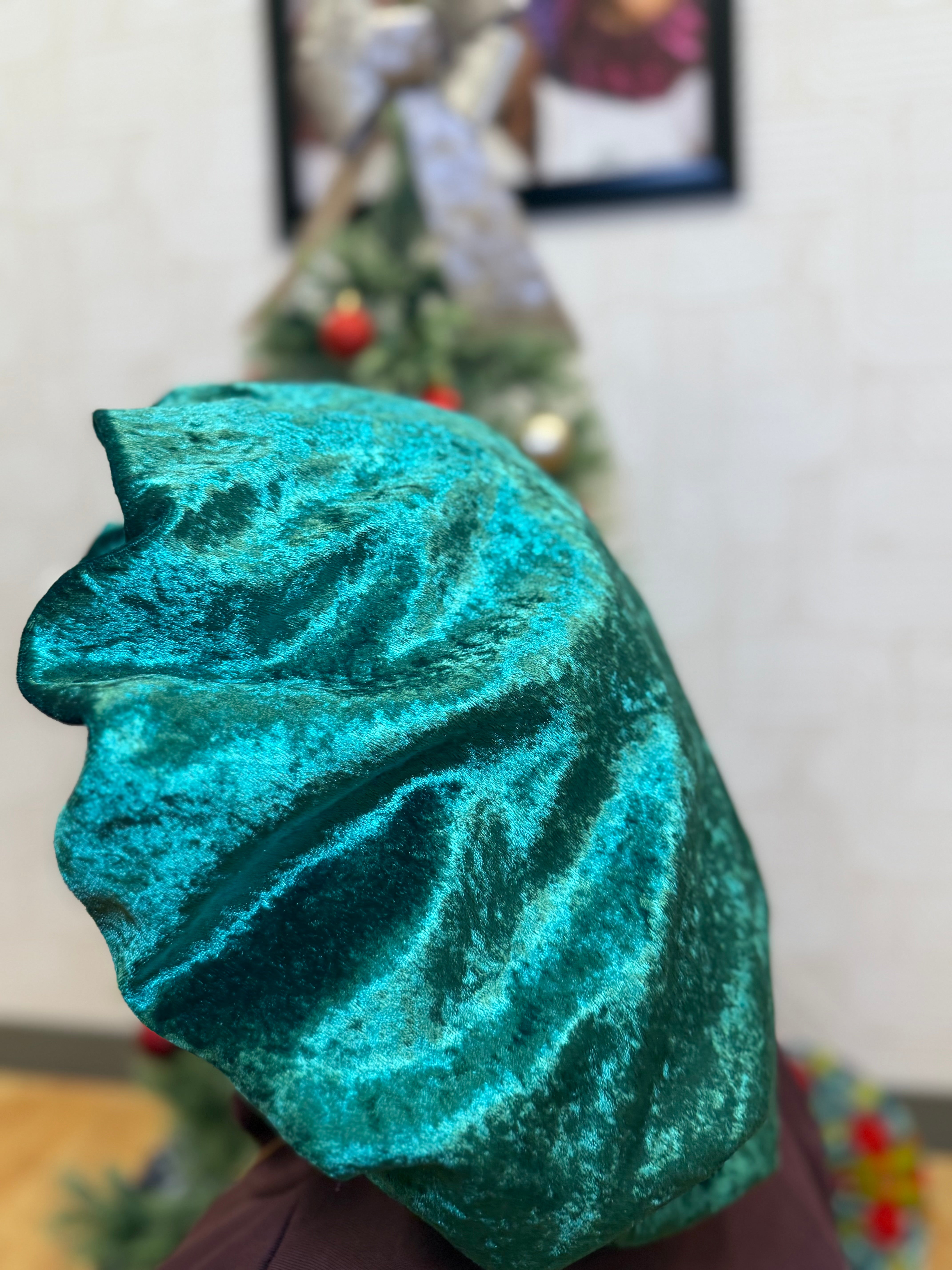 Green Velvet Holiday Bonnet