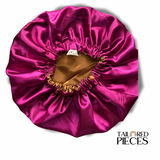 Pink & Gold Reversible Satin Bonnet